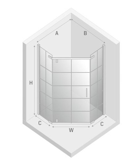 kabina prysznicowa new trendy czarna 80x80x195 w kratę