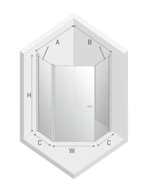 kabina prysznicowa new trendy miedziana pięciokątna 80x80x195