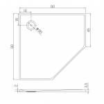 Rysunek brodzik pięciokątny Nex