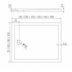 Rysunek brodzik New Cantare 120x80x4,5