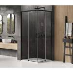 Elegancka i nowoczesna kabina New Trendy Prime Black 70x80 z drzwiami rozsuwanymi