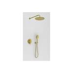 Zestaw prysznicowy podtynkowy Axel Brushed Gold z deszczownicą okrągłą 30cm