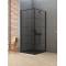 Kabina New Soleo Black kwadratowa 90x90 drzwi uchylne wzór kratka D-0285A/D-0120B